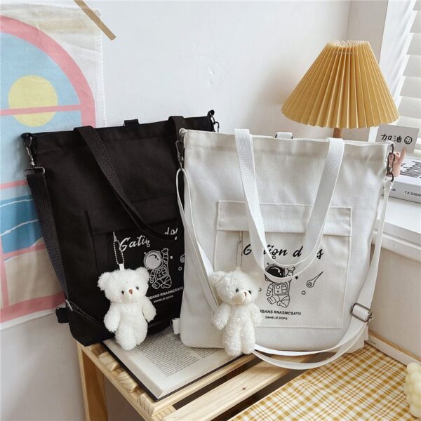 Bag Canvas Aesthetic Kuliah Lucu Korean Style Chikoisme